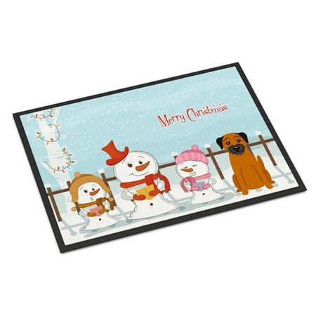 Carolines Treasures Merry Christmas Carolers Border Terrier Indoor or Outdoor Mat, 18 x 0.25 x 27 in. BB2370MAT